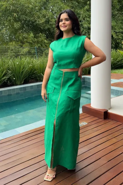 CROPPED REGATA TALÍTA EM LINHO PURO