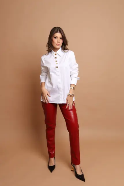 CALÇA JANE EM COURO
