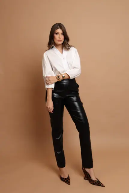 CALÇA JANE EM COURO