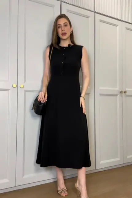 VESTIDO ROBERTA COM ABOTAMENTO DETALHE